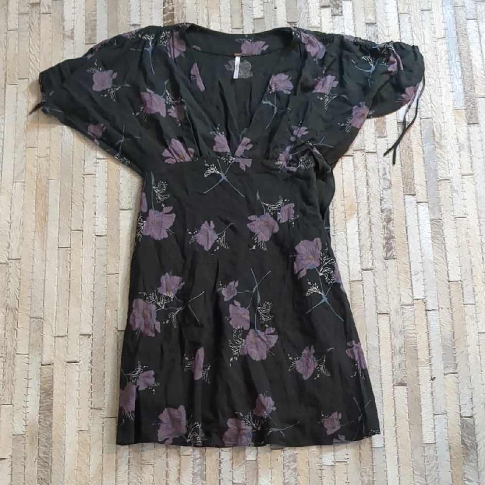 Free People Women's Melanie Night Black Floral Dress